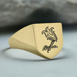 Symbolic Shield Signet -  Brass, Silver or Gold