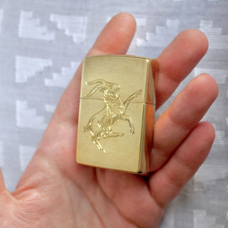 Emily Proudfoot - Black Phillip Goat Engraved Gold Brass Zippo - A24 Robbert Eggers The VVitch