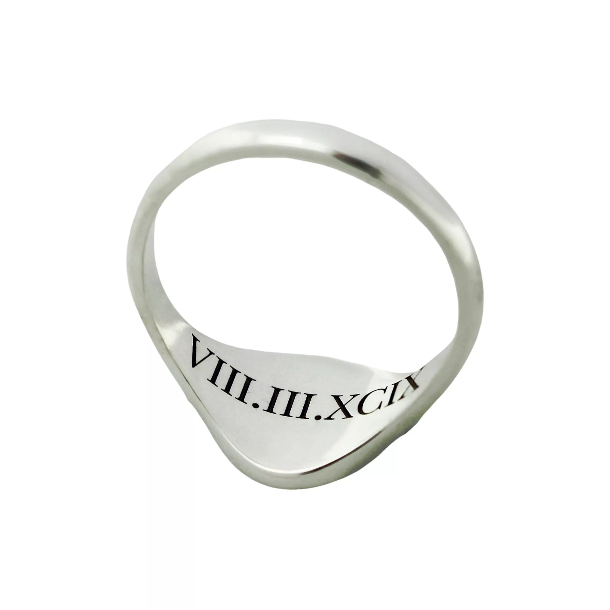 Engraving ring face inside ring or back of pendant