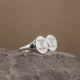 Customs We Love: Unisex Engagement Signet Rings with Hidden Initials - Emily Proudfoot