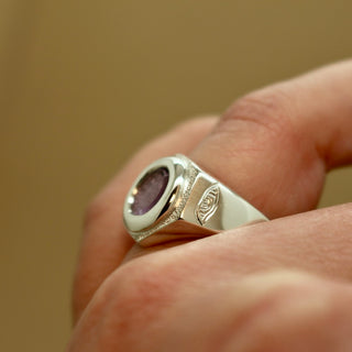 Customs We Love: An Amethyst Mourning Ring Containing Ashes