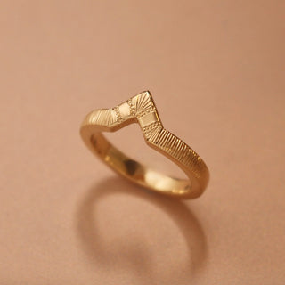 Customs We Love: A Chevron Patterned 18k Gold Wedding Band