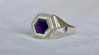Customs We Love: An Amethyst Mourning Signet Ring To Hold Ashes - Emily Proudfoot