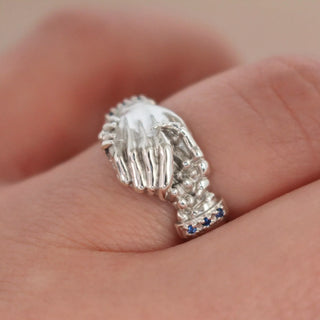 September birthstone jewellery – sapphire – made from solid recycled silver or gold – Emily Proudfoot Jewellery