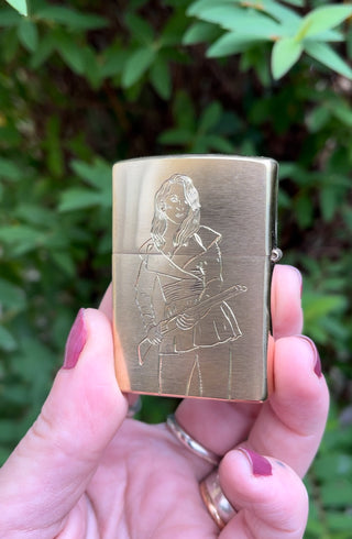 Death Becomes Her Zippo - Brushed Brass, Emily Proudfoot, Lighter, Lighters & Matches