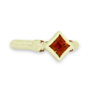 LISTO PARA ENVIAR - Anillo de la Serpiente Sagrada con granate naranja de Madeira y turmalina rosa, EE.UU. 6 1/2, Reino Unido M 1/2