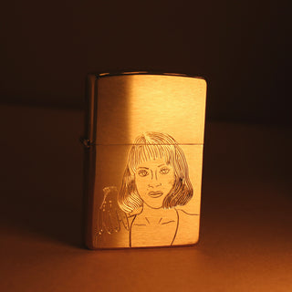 Debbie and Thing Engraved Zippo Lighter - Brushed Brass