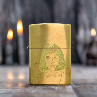 Debbie and Thing Engraved Zippo Lighter - Brushed Brass, Emily Proudfoot, Lighter, Lighters & Matches