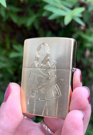 Death Becomes Her Zippo - Brushed Brass, Emily Proudfoot, Lighter, Lighters & Matches