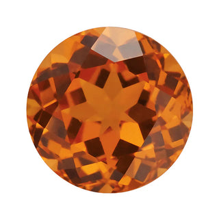 Orange faceted gemstone with warm amber tones