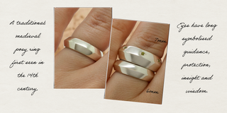 Guardian Oath Band - 7mm Faceted Ring with Diamond Eyes