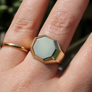 Large Octagonal Signet - Brass, Silver or Gold