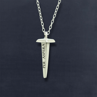 Mini Latin Nail Necklace - Per Aspera "Through Hardships"