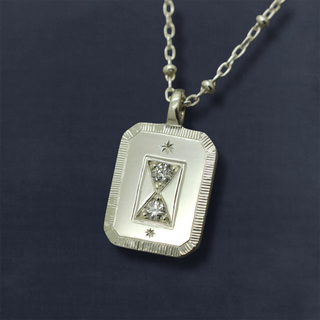 Tempus No 2 - Diamond Hourglass Necklace