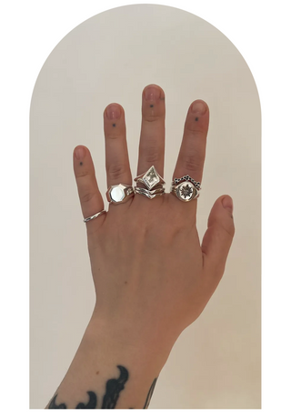 Statement Silver Gemstone and Signet Rings by Emily Proudfoot