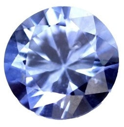 Light blue faceted gemstone with bright, crisp sparkle