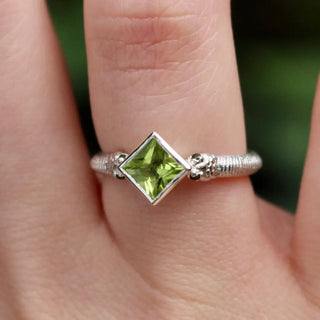 READY TO SHIP - Sacred Serpent Ring with Peridot and Green Tourmaline - US 7, UK N 1/2, Emily Proudfoot, Ring, Rings