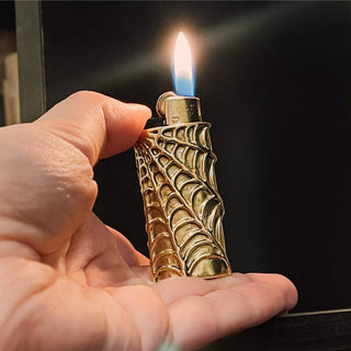'Light My Fire' ✦ Webbed Baby Bic Enamel Lighter Case (Brass, Silver or Solid 9ct Gold), Emily Proudfoot