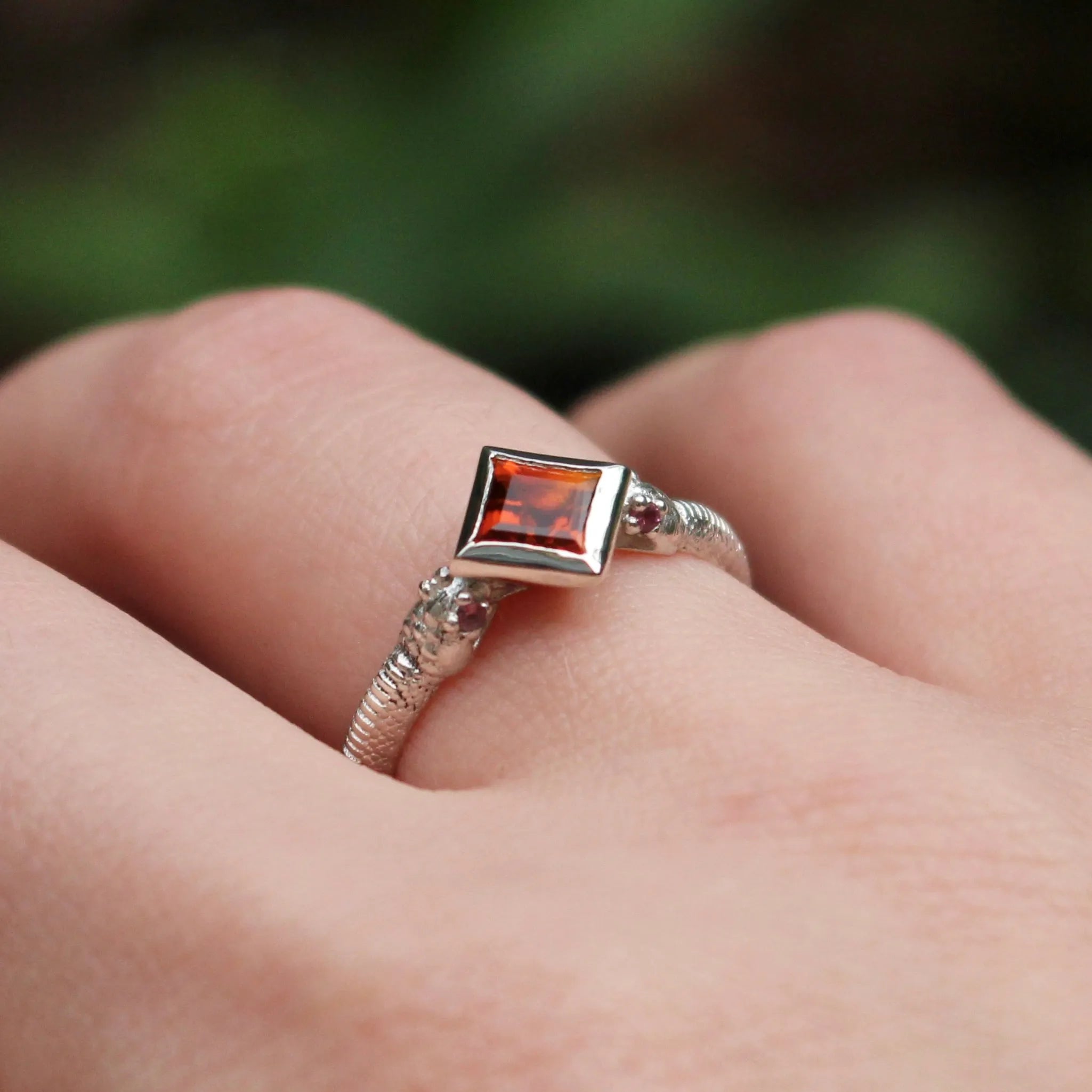 Tourmaline and garnet ring deals