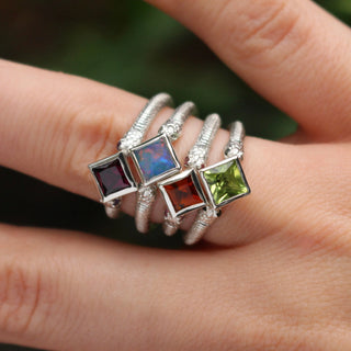 READY TO SHIP - Sacred Serpent Ring with Opal and Green Sapphire Eyes, US 8, UK P 1/2, Emily Proudfoot, Ring, Rings