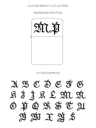 Personalised zippo lighter engraving with name  initials 