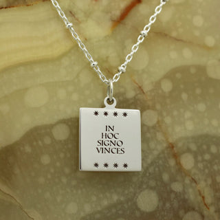 Ready To Ship -  Sun and Mountain Peak Necklace with Secret Latin Message 'In This Sign Thou Shalt Conquer' (9K Gold & Silver), Necklace, Necklaces, The Serpents Club