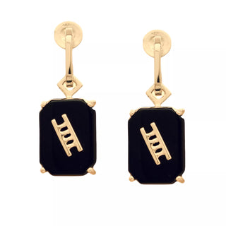 Made To Order ✷ The Ascension Earring - Octogonal Onyx Tableau with Ladder, Earrings, The Serpents Club
